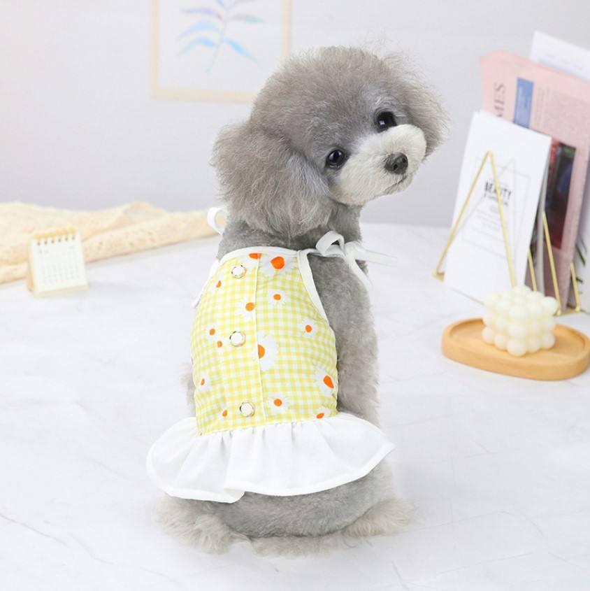 Wholesale Cute Daisy Pet Clothes Designers Dog Summer Dresses