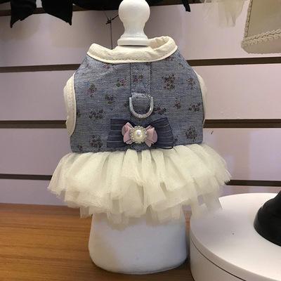 Princess Short Skirt Chest Strap Vest-style Teddy Small Dog Leash Girl Design Spring Luxury Dog Clothes