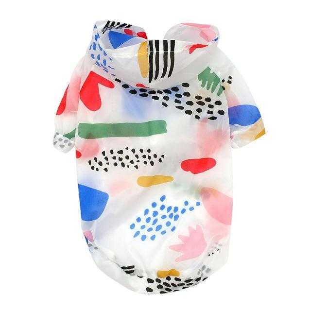 New Summer Hoodie Print Poncho Small And Medium Sized Sun Protection Waterproof Pets Dog Clothing