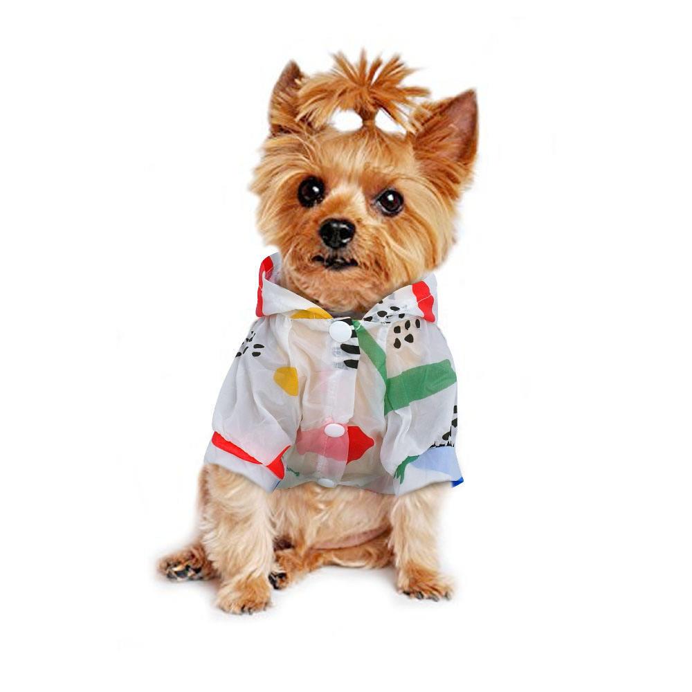 New Summer Hoodie Print Poncho Small And Medium Sized Sun Protection Waterproof Pets Dog Clothing