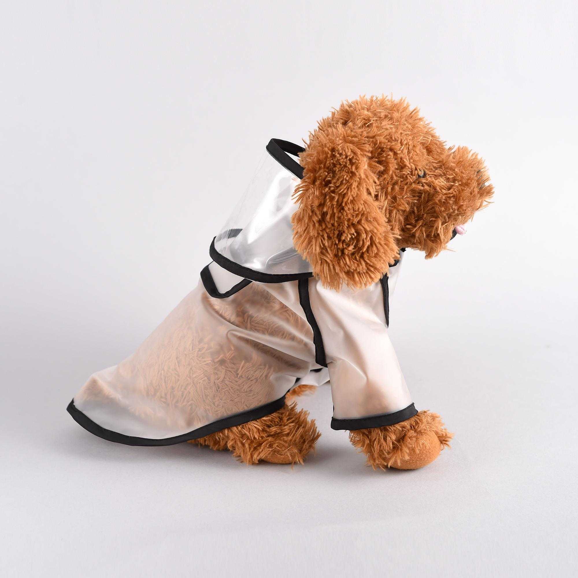 Waterproof Water-resistant Transparent Pet Dog Raincoat Clothes With Hood Wholesale