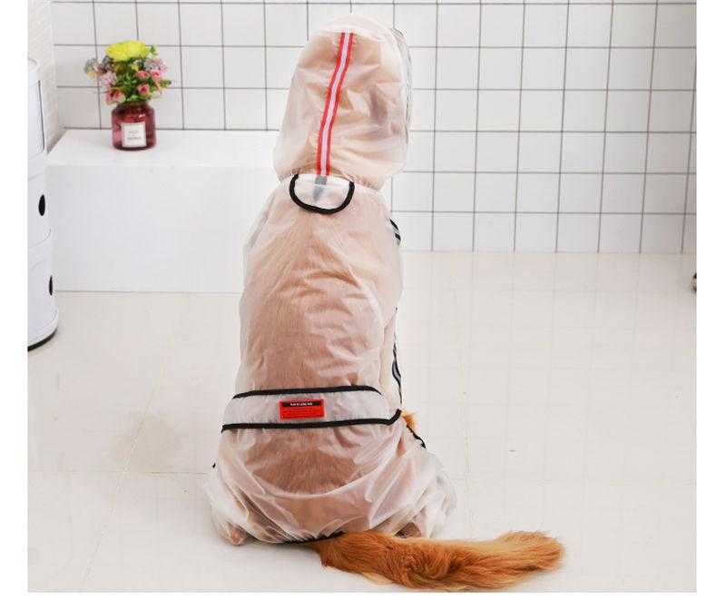 Fashion Dog Transparent Raincoat Light Clothes Waterproof For Golden Retriever Alaskan Shepherd With Hood Raincoat Jacket