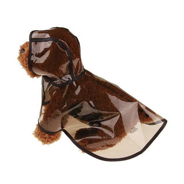 Wholesale Pu Simply Fashion Style Dog Clothing Waterproof Clear Dog Raincoat