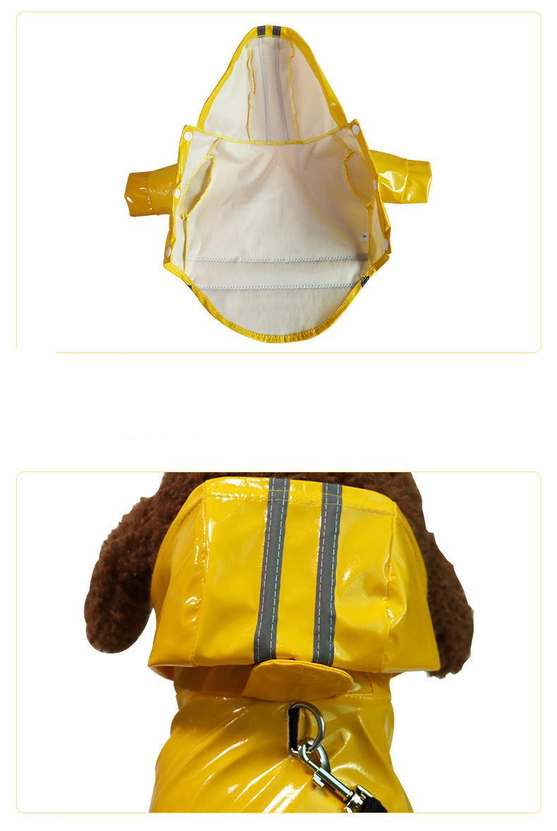 Wholesale Waterproof With Leash Hole Reflective Stripe Pet Dog Raincoat