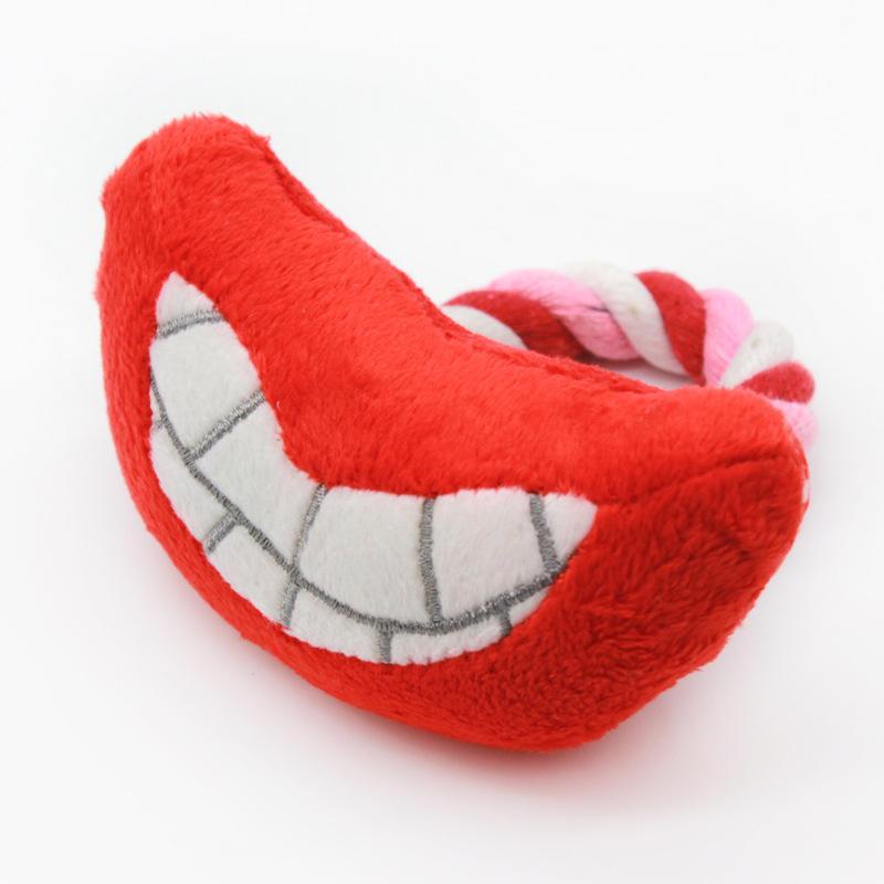 Durable Plush Squeaky Dog Teeth Cleaning Toy Pet Dog Chew Toys