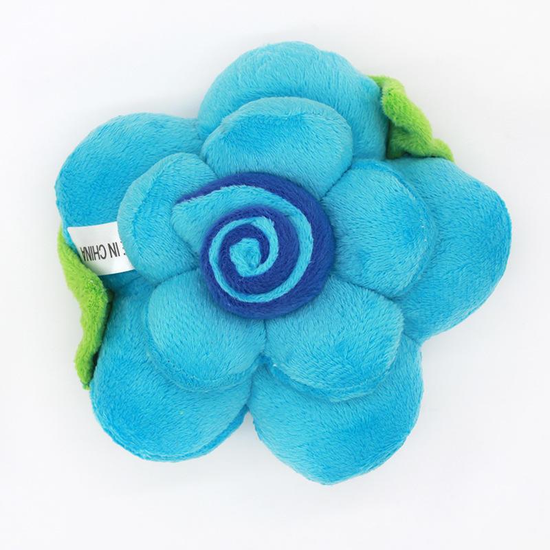 Floral Design Chew Interactive Dog Toy Teething Plush Squeaky Toy For Pets