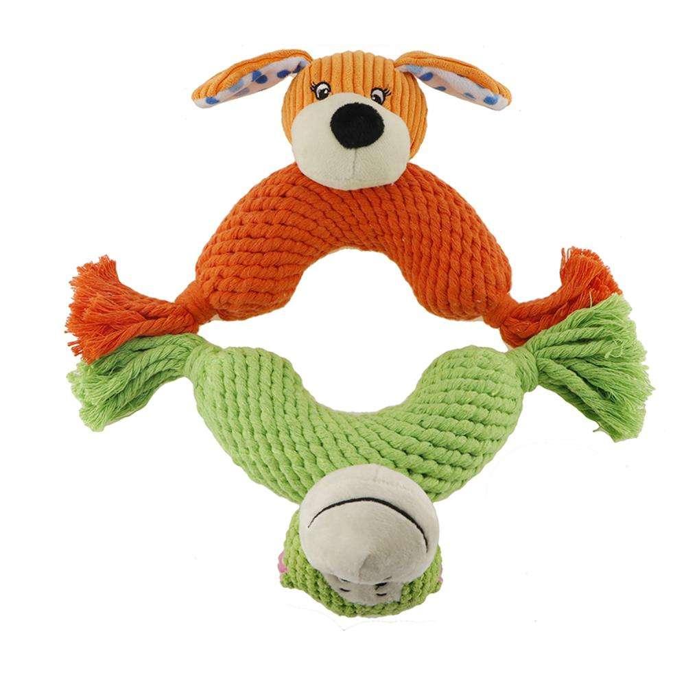 Eco Friendly Cartoon Animal Rope Smart Pet Toy For Dog Chew