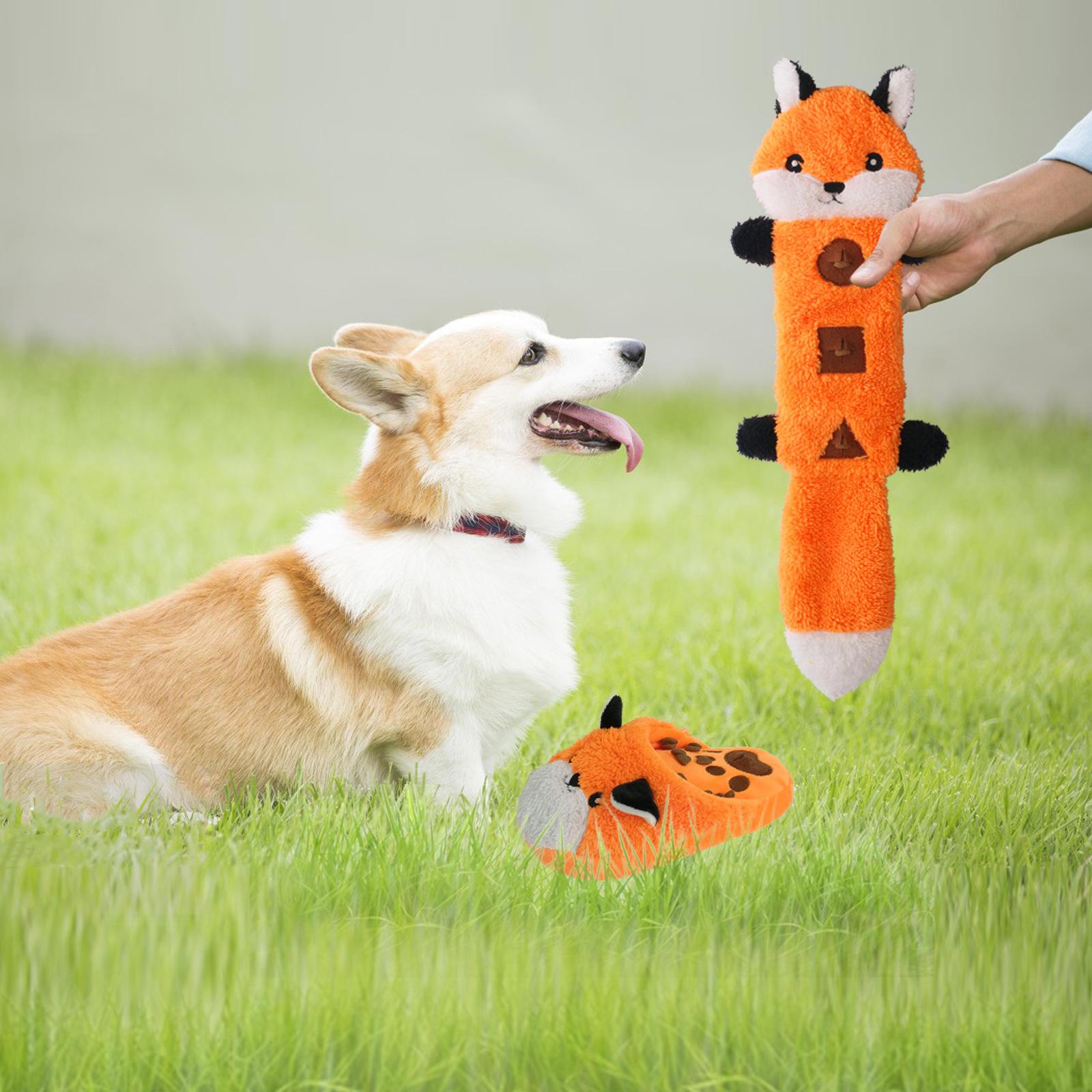 Spot Fox Hot Sale Plush Pet Product Pet Squeak Toys Hide And Seek Dog Toy