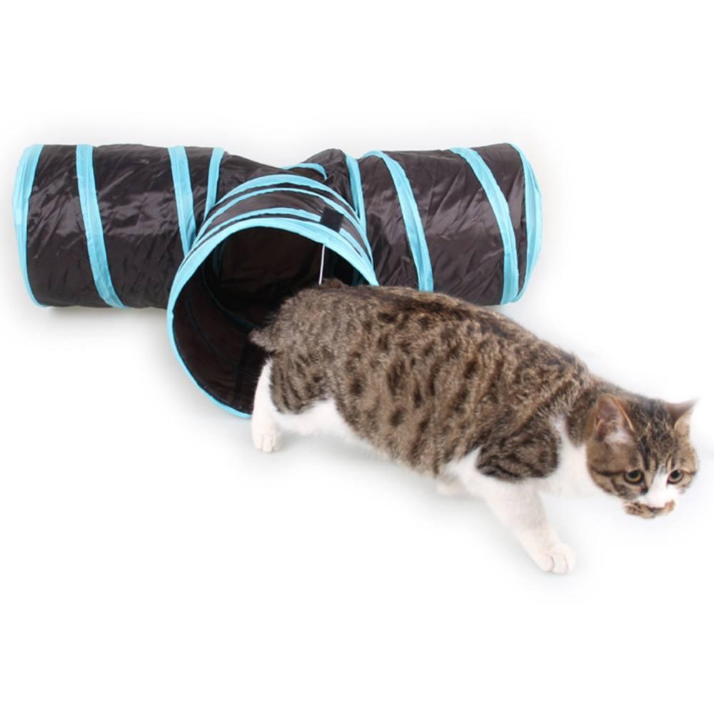 Indoor Outdoor Foldable 3 Holes Way Funny Pet Cat Training Tunnel House Toy