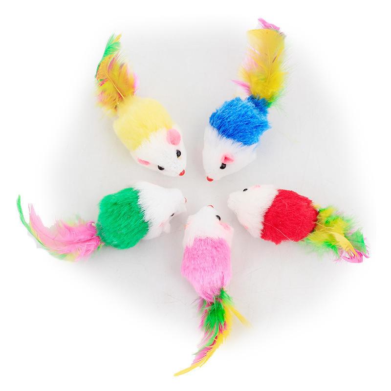 New Design Multicolor Plush Rat Plush Simulation Small Mouse Flocking Pet Cat Toys
