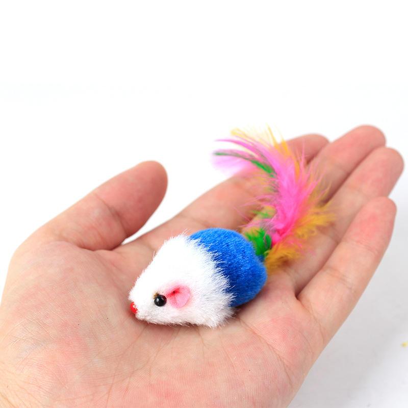 New Design Multicolor Plush Rat Plush Simulation Small Mouse Flocking Pet Cat Toys