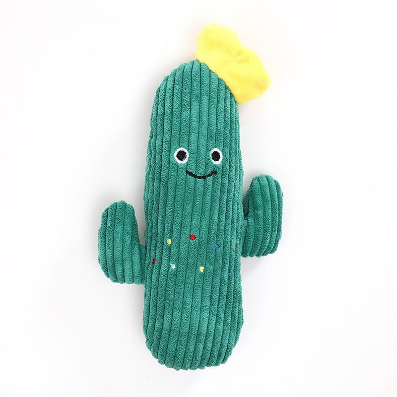 2023 Wholesale Custom Cactus Interactive Plush Pet Squeak Toy Dog Chew Toy