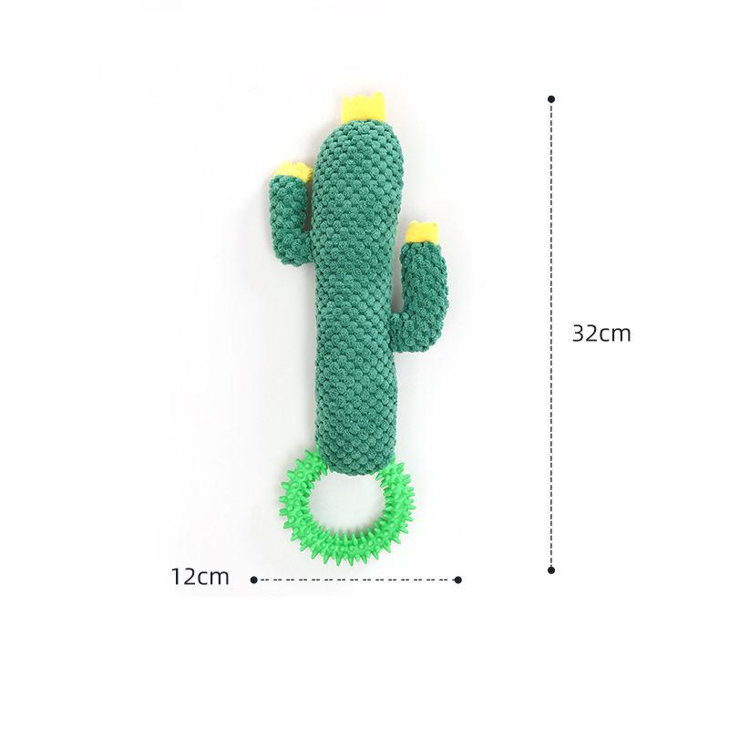 2023 Wholesale Custom Cactus Interactive Plush Pet Squeak Toy Dog Chew Toy