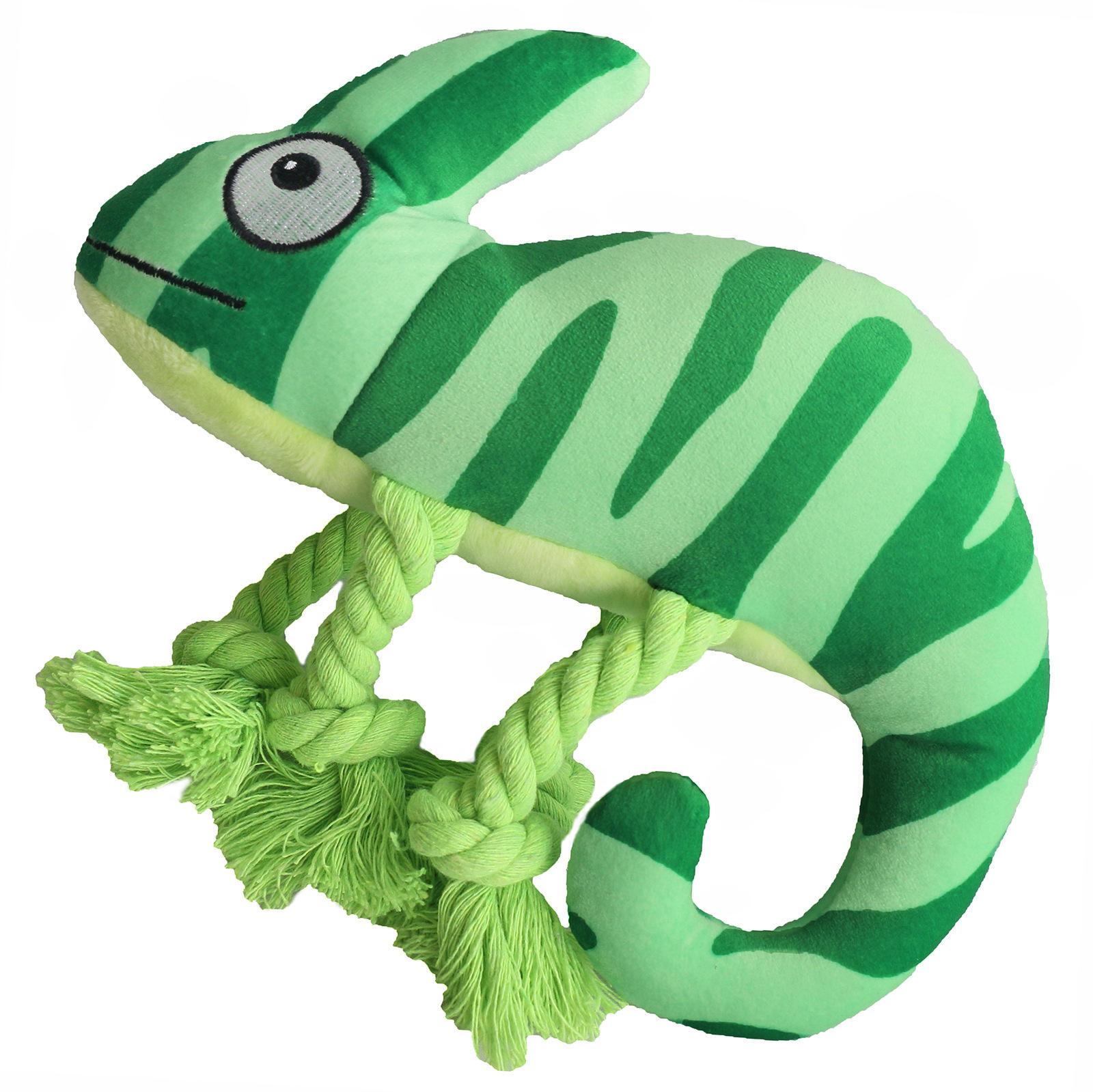 Double Layered Lizard Soft Durable Modern Squeaky Plush Dog Rope Chew Toy