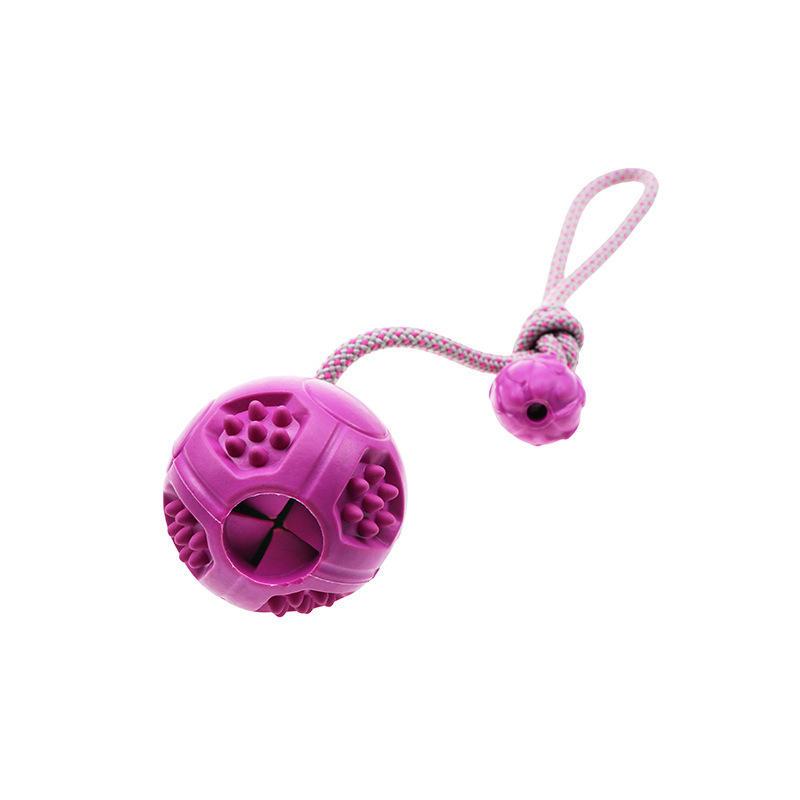Hot Sale New Rubber Pet Leakage Food Training Dog Toy Pet Rope Chew Balls For Wholesale