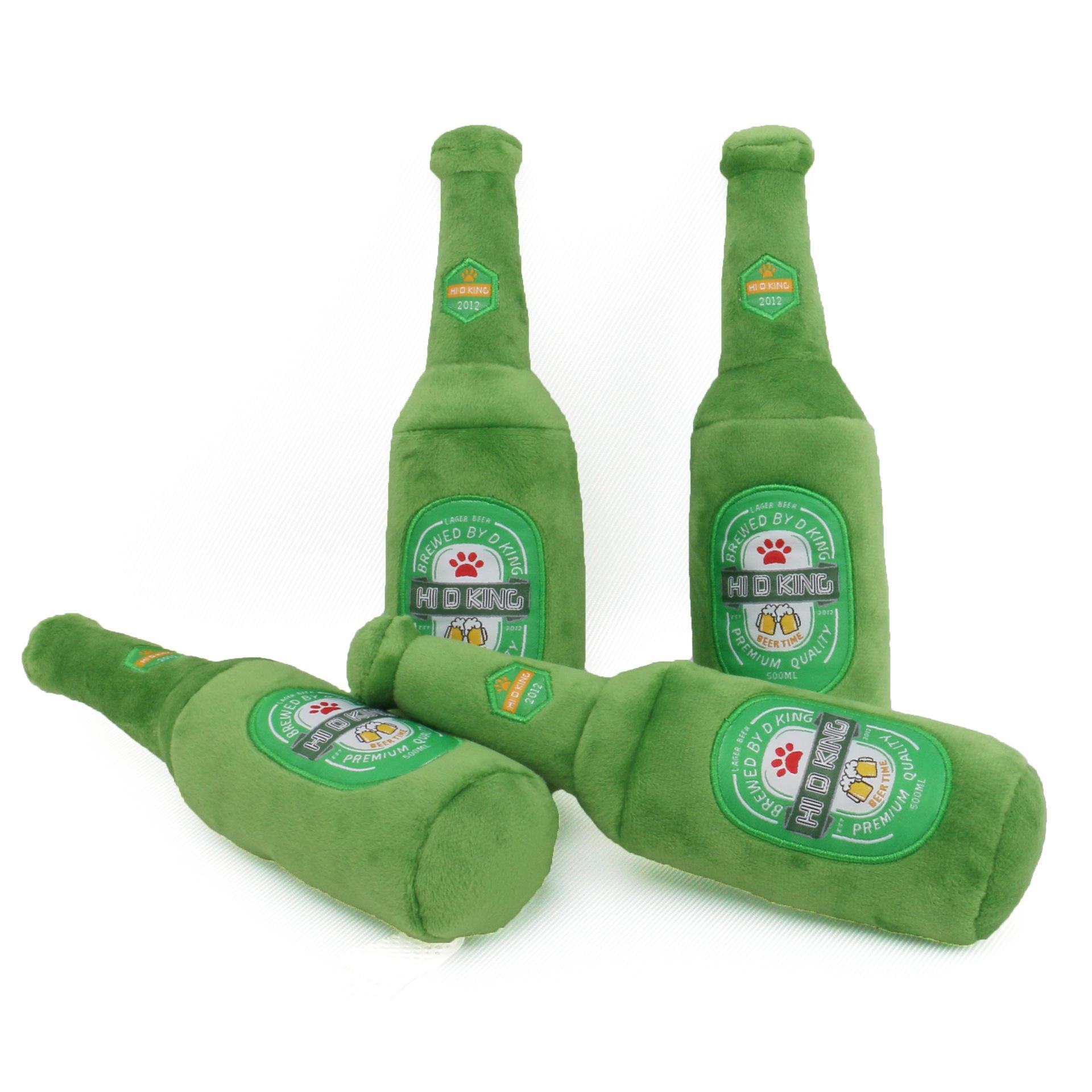 Dog Toy Beer Mug Beer Bottle Squeaky Birthday Plush Pet Stuffed Toy