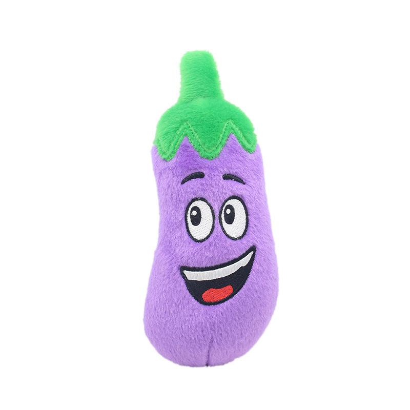 2023 Wholesale Pet Plush Vocal Toys Fruit Vegetables Dog Cats Toy Supplies Cactus Corn Eggplant Squeaky Dog Toy