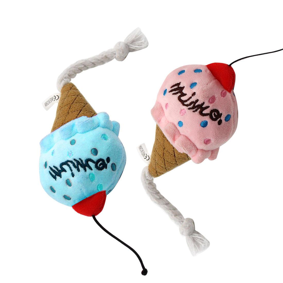 Wholesale Eco Friendly Cute Fast Food Chicken Ice Cream Soft Durable Squeaky Pet Plush Dog Toy
