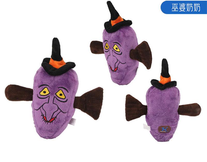 2021 New Halloween Series Bat Zombie Pumpkin Bunch Chew Custom Plush Squeaker Dog Toy