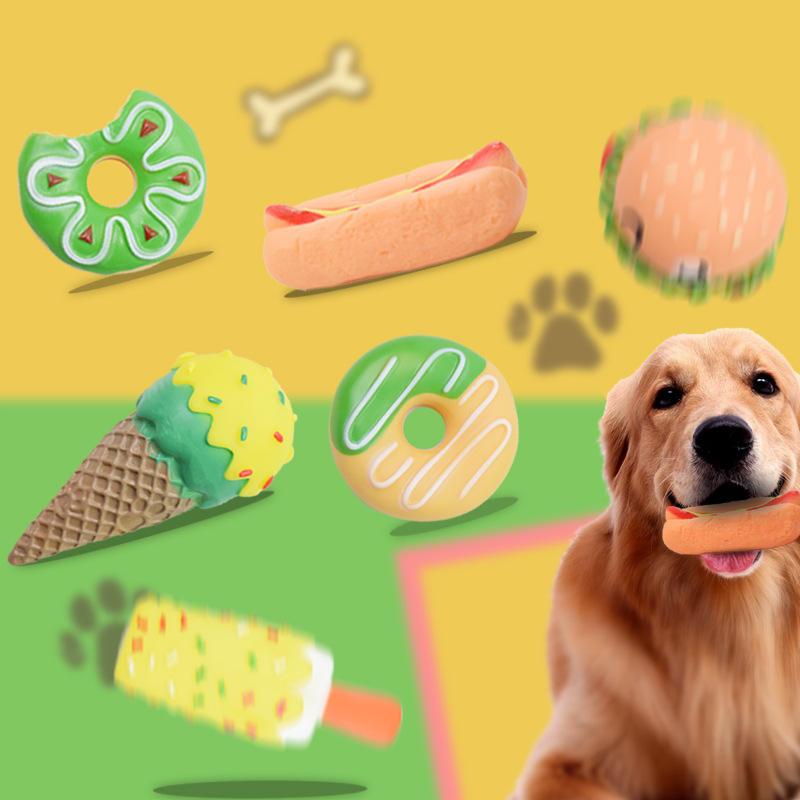 New Style Simulation Donut Vinyl Durable Squeaky Pet Toys Wholesale Hot Selling Dog Toys