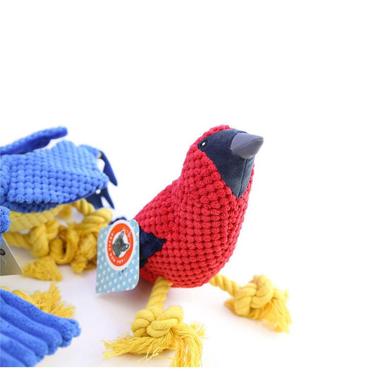 Vocal Pet Toy Plush Dog Molar Rope Knot Toy Parrot Bird Shape Cute Pet Toys