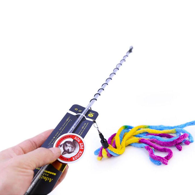 Interactive Cat Feather Cat Teaser Wand Toy Colorful Stick For Teasing Cats