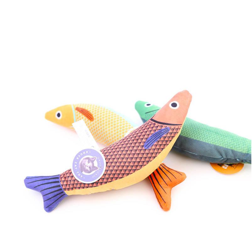Multi Designs Natural Catnip Filled Interactive Cat Fish Toy Wholesale Cute Stuffed Soft Plush Fish