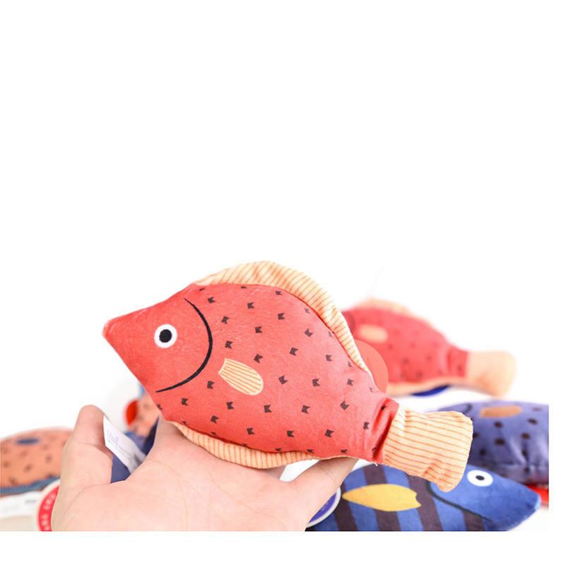 Multi Designs Natural Catnip Filled Interactive Cat Fish Toy Wholesale Cute Stuffed Soft Plush Fish