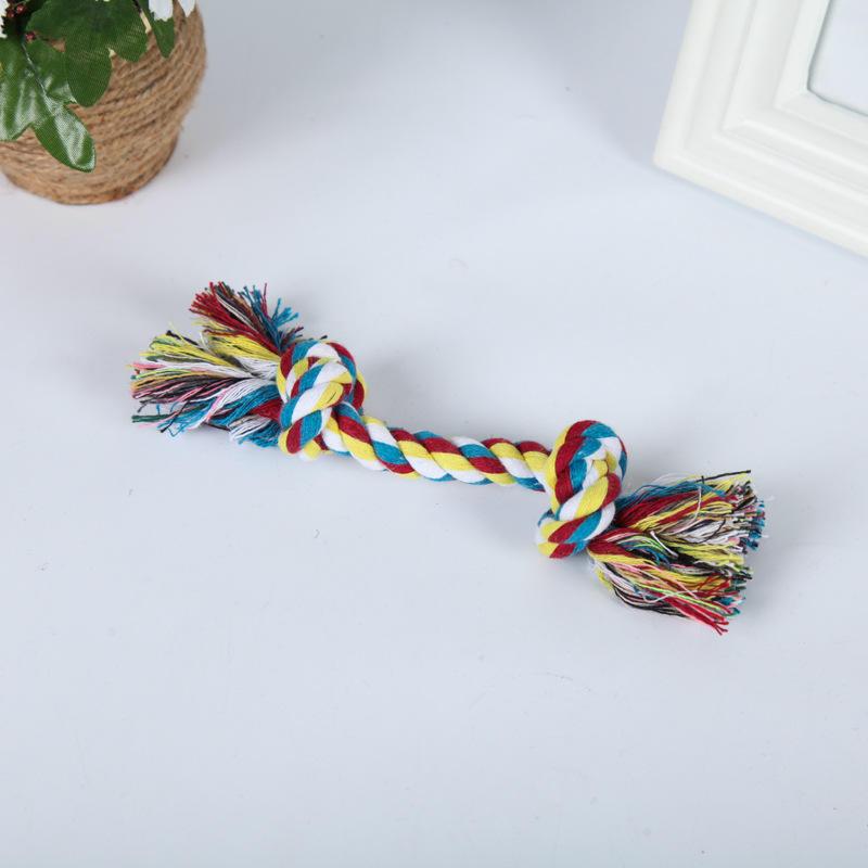 Dog Knot Molar Bite Resistant Double Knot Cotton Rope Toy Tough Indestructible Dog Toy