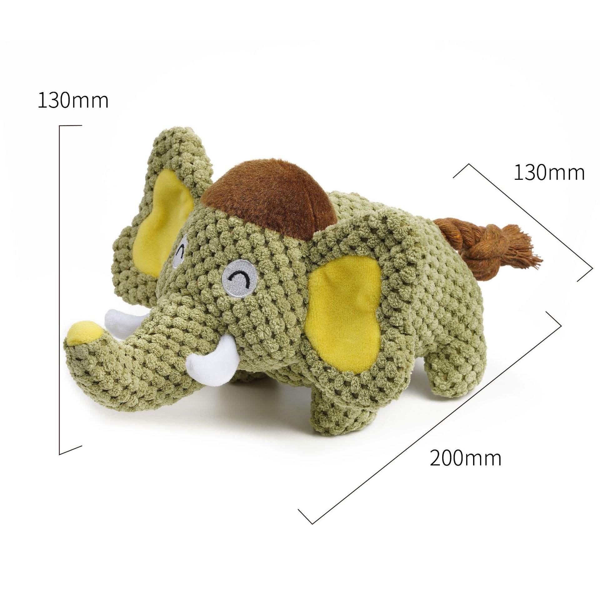 Cartoon Elephant Shape Airbag Sound Squeaky Interactive Plush Dog Pet Chew Toy