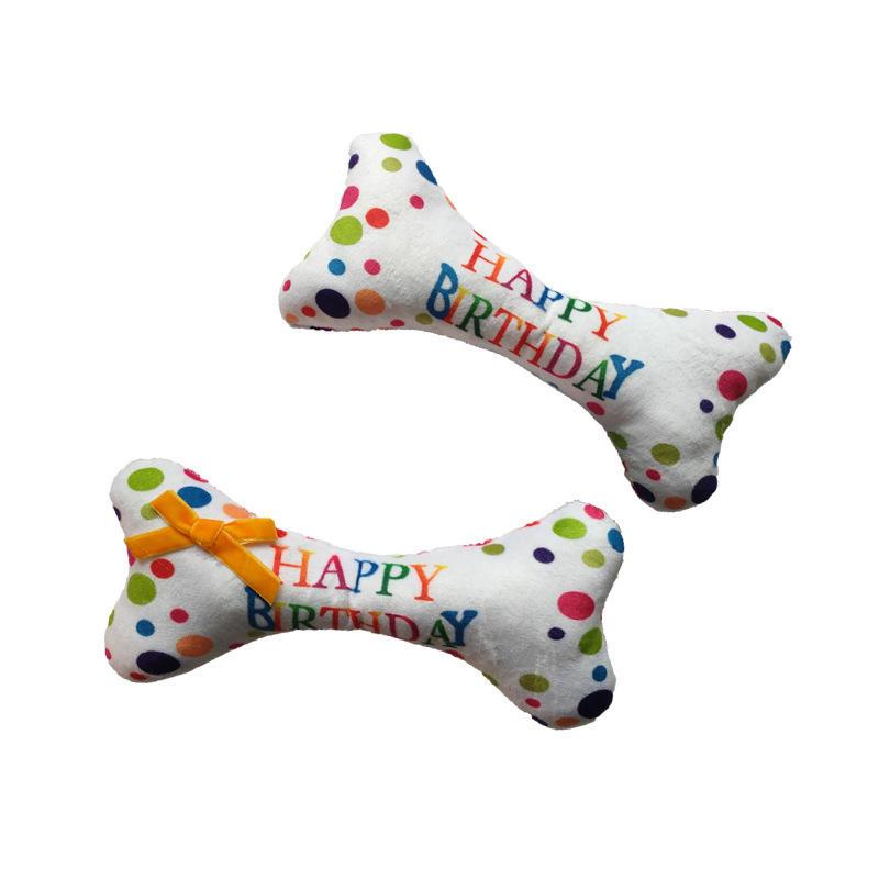 Birthday Cake Pet Custom Soft Squeaky Chew Toy Plush Interactive Dog Toys