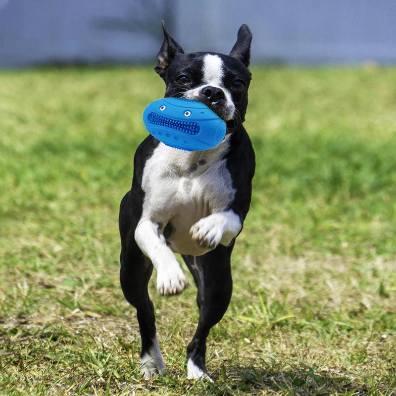 Non-toxic Natural Rubber Puppy Chew Ball With Squeaker Dog Toys For Aggressive Chewers