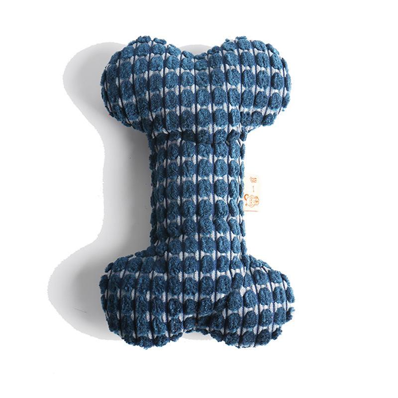 Pet Corduroy Bone Dog Chewing Toy Vocal Cleaning Training Toy Wholesale Chew Plush Toys For Dogs
