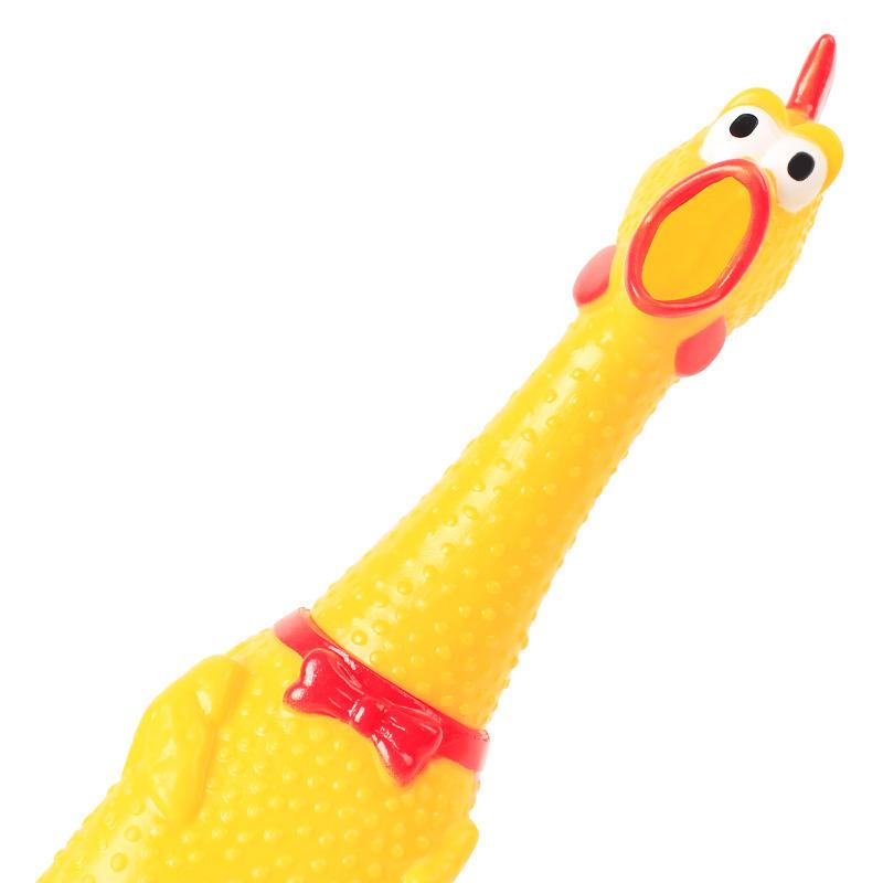 Screaming Yellow Rubber Chicken Squeaky Pet Dog Chew Toy