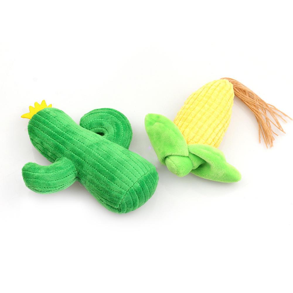 Wholesale Custom Cute Corn Cacti Durable Interactive Plush Pet Dog Toys
