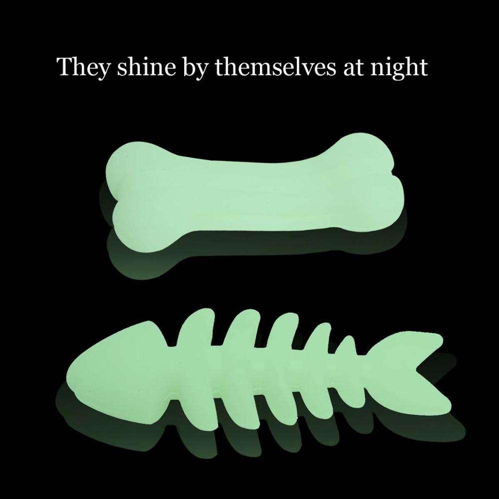 Durable Safe Luminous Silicon Teeth Cleaning Pet Toy Dog Bone