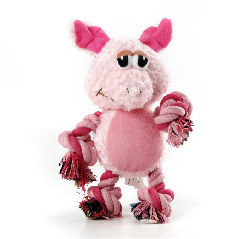 Factory Directly Cute Rabbit Frog And Monkey Shape New Design Squeaky Plush Dog Rope Chewing Toys