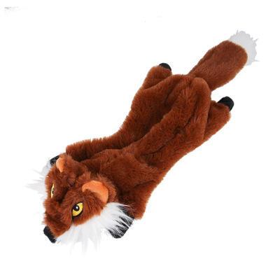 Skinny Peltz No Stuffing Fox Raccoon Squirrel Squeaky Plush Pet Dog Toys