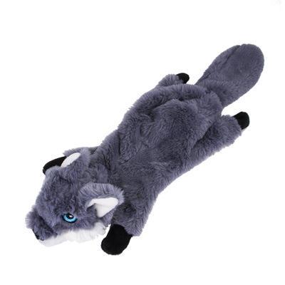 Skinny Peltz No Stuffing Fox Raccoon Squirrel Squeaky Plush Pet Dog Toys