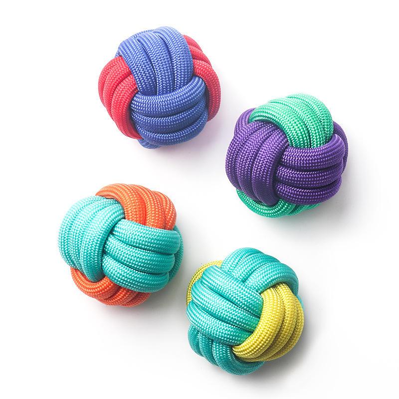 Factory Wholesale Color Polypropylene Woven Rope Bite Clean Teeth New Dog Toy Pet Toy Ball Dogs