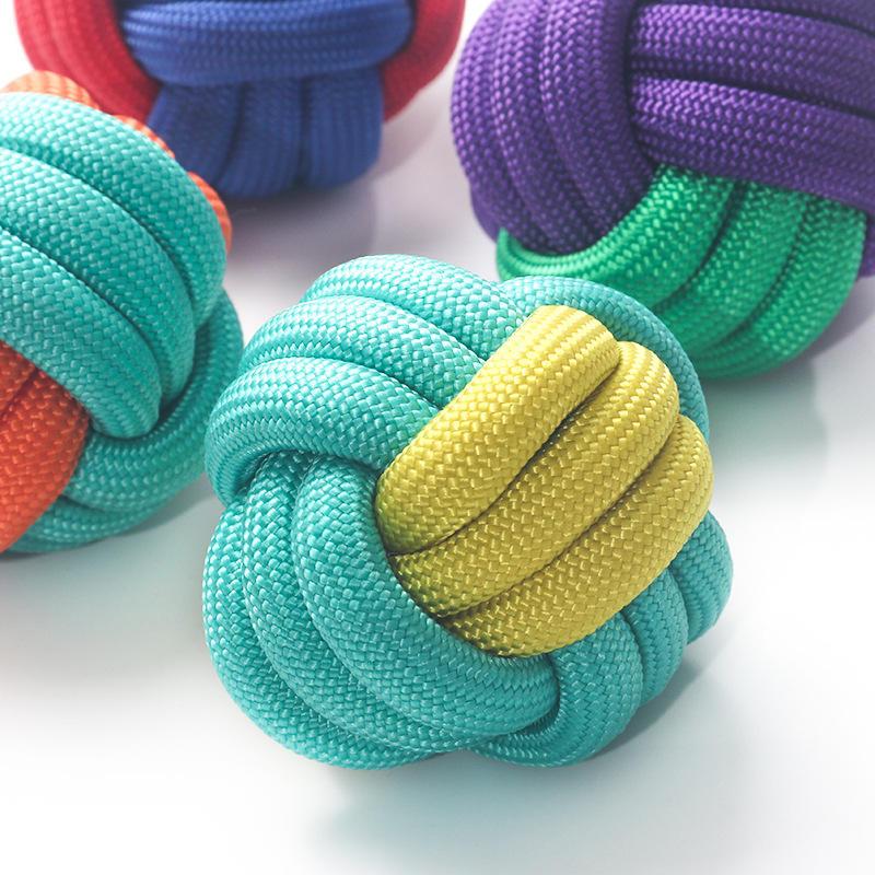 Factory Wholesale Color Polypropylene Woven Rope Bite Clean Teeth New Dog Toy Pet Toy Ball Dogs