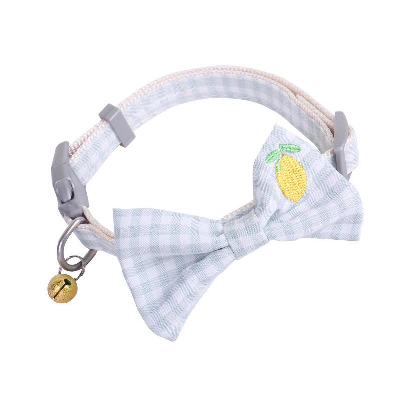 Soft Cotton Puppy Pet Collars & Leashes Personalised Pet Collar With Bow Tie