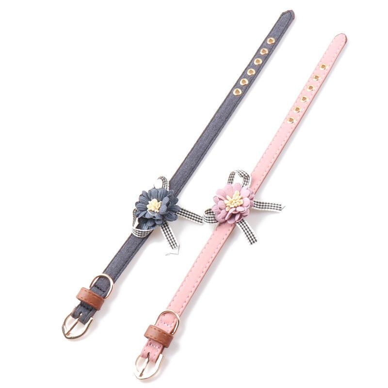 2022  New Design Soft Padded Genuine Leather Luxury Solid Pet Dog Collar