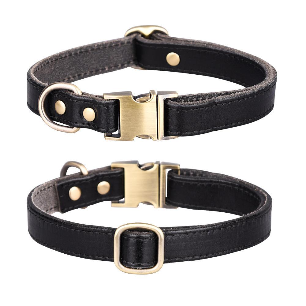 Adjustable Soft Breathable Durable Pet Collar Real Leather Light Dog Collars