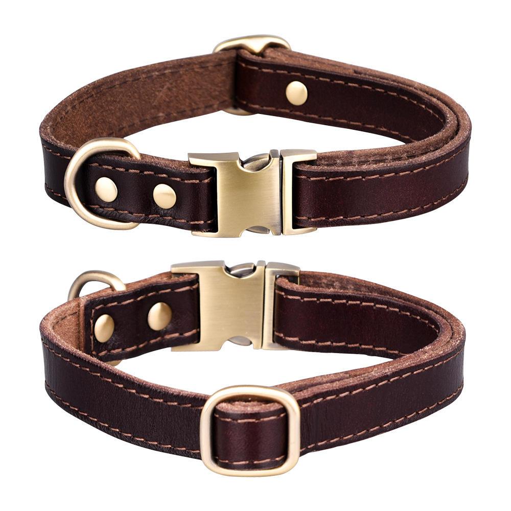 Real Cow Leather Personalized Dog Collar Handcrafted Cheap Pet Collar Dog