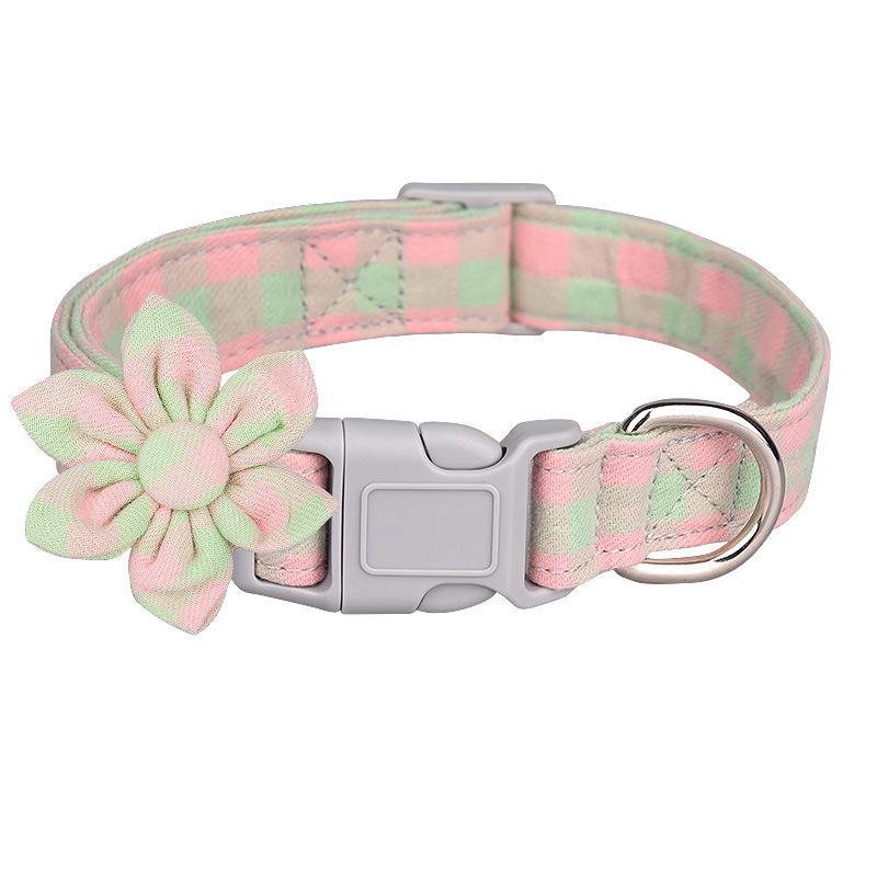 Customized Logo Fashion Dog Collar Cute Plaid Pet Gift For Dogs Adjustable Dog Collars Bowtie Manufacturer