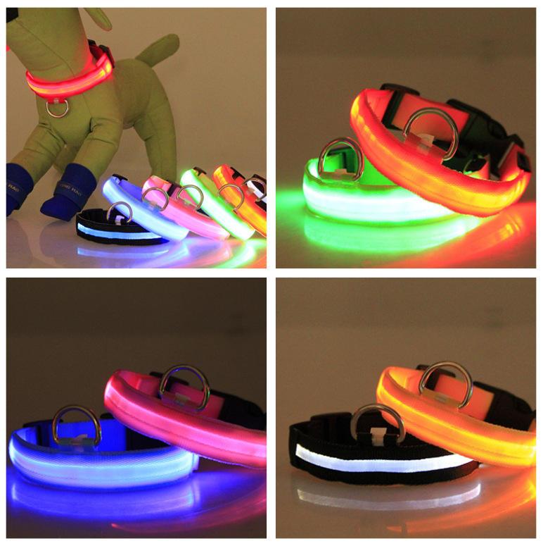 Waterproof Luminous Glowing Light Up Collar Flashing Light Basic Dog Collars Super Bright Night Safety Led Dog Collar