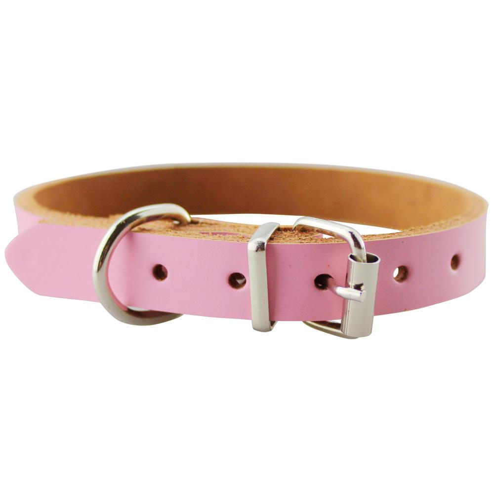 Wholesale Neck Strap Pu Leather Solid Soft Colorful Pet Dog Collar For Small Medium Large Dogs Puppy Kitten Cats