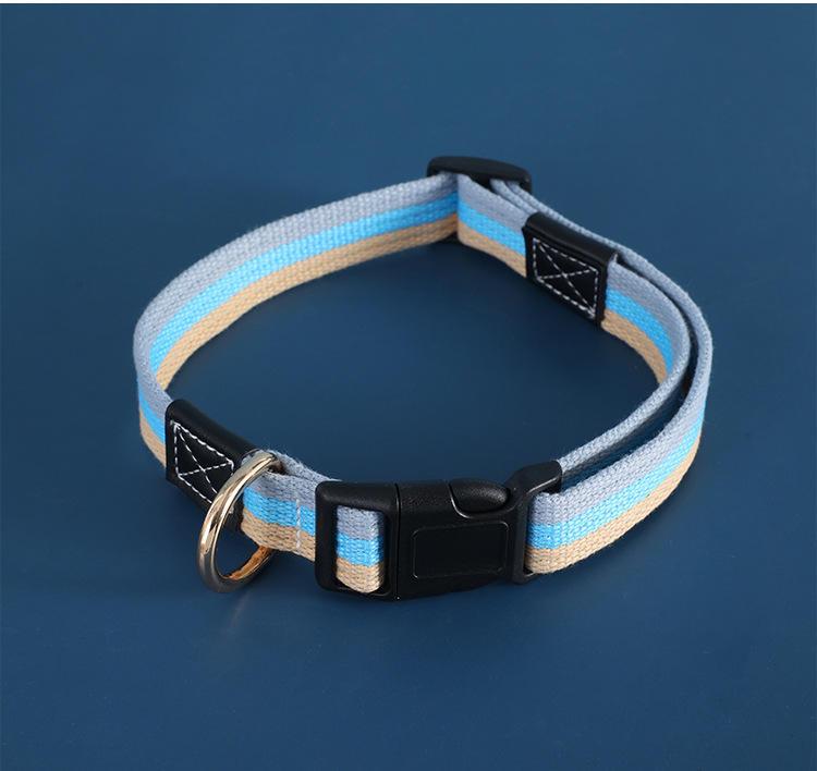 Fashion Colorful Adjustable Canvas Webbing Buckle Dog Collar