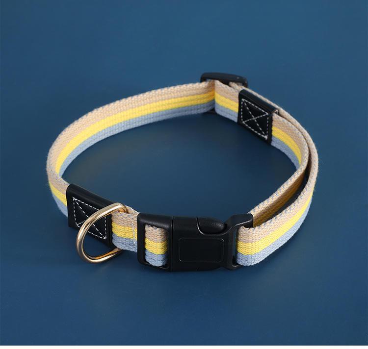 Fashion Colorful Adjustable Canvas Webbing Buckle Dog Collar